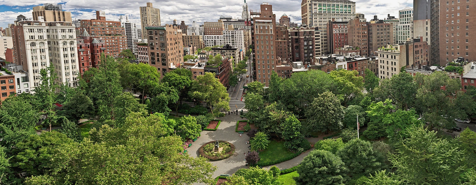 Elevated photograph of Gramercy Park and its surrounding buildings by Sean Brady